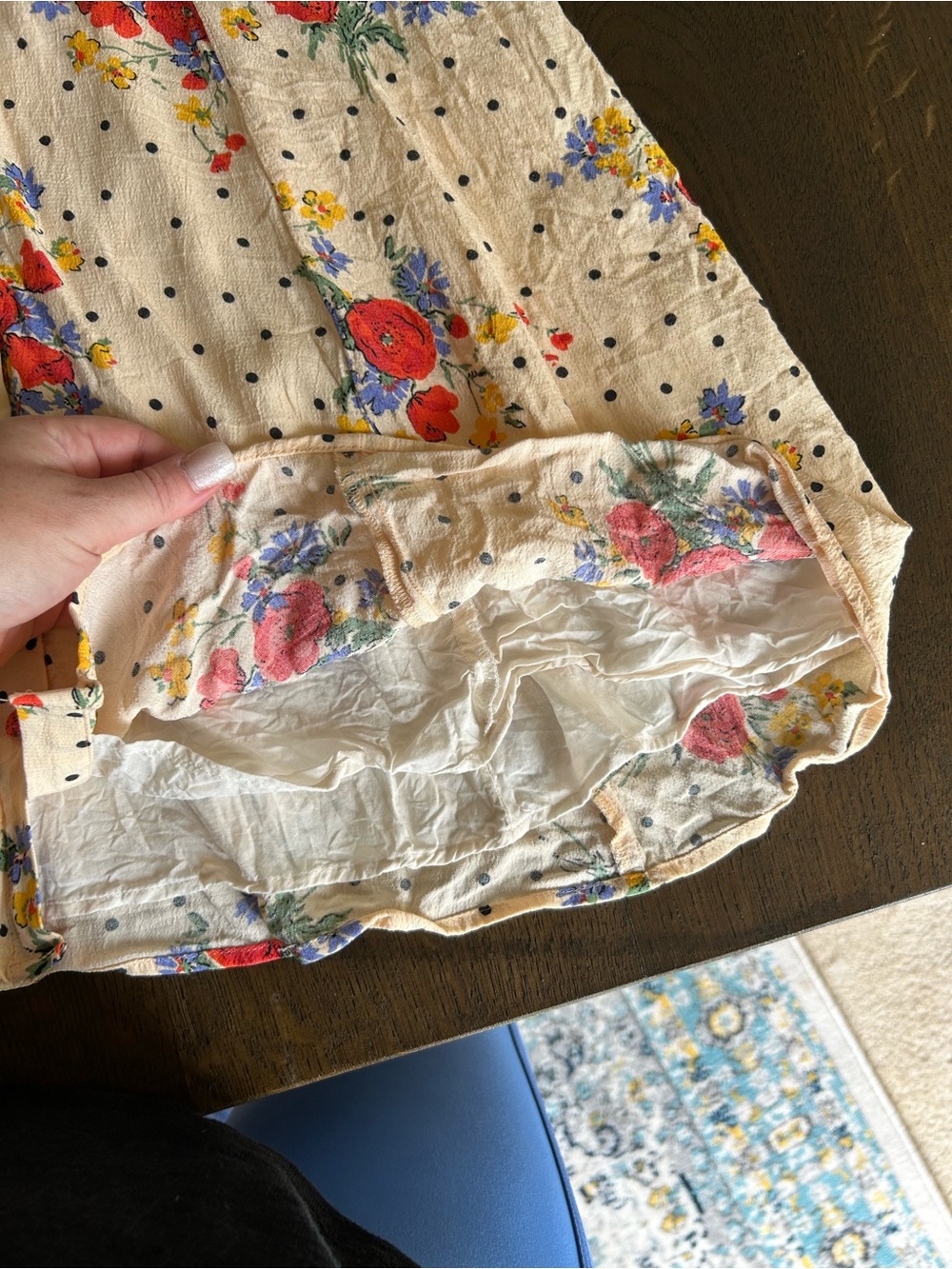 Sezane Lilly dress in poppy print floral mini dress button down short sleeve - Picture 14 of 16